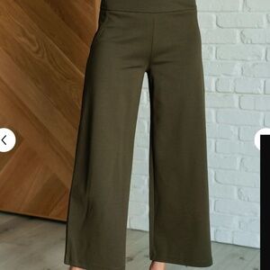 Dear Scarlett Olive Cropped Wide Legged Pants